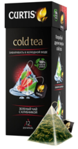 Curtis Cold Green Tea STRAWBERRY &amp; MINT 12 Pyramids Made Russia 100% Natural ЧАЙ - £4.66 GBP