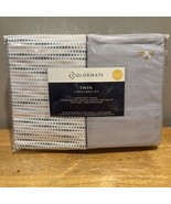 Colormate Twin Sheet Set Gray Yellow Polka Dot Solid Sears Microfiber Vtg - $40.73 CAD
