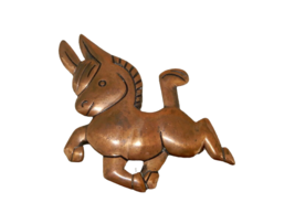 Vintage copper tone prancing donkey brooch - $12.00
