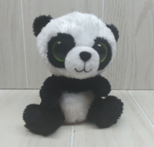 Ty Beanie Boos small plush Bamboo Panda black white solid green eyes - £7.11 GBP