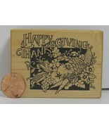 PSX Happy Thanksgiving F-106 Rubber Stamp 1992 3x2&quot;   B8T - £4.63 GBP