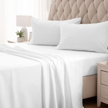 SLEEP ZONE Super Soft Cooling Twin Bed Sheets Set 3 Piece - Easy Care Fitted Fla - £32.38 GBP