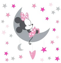 Disney Baby Minnie Mouse Pink/Gray Celestial Wall Decals by Lambs &amp; Ivy - £10.48 GBP