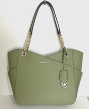 Michael Kors Large X Chain Shoulder Tote Army Green Leather 35F1GTVT3L $558 FS - £98.72 GBP