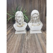 Vintage Christian Busts Mary &amp; Jesus Figurines, Religious Statues, Holla... - $45.00