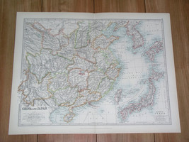 1907 Antique Map Of China Japan Korea Taiwan Shanghai Beijing Kiautschou - £23.12 GBP