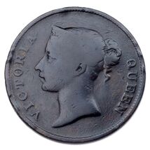 1862 Straits Siedlungen Cent Münze ( Sehr Fein, VF Zustand) Km #6 - $76.03 CAD