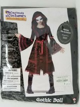 Goth Doll Costume Cosplay Dress Up Black and Red Lace Mask Tween XL  - £12.81 GBP