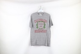 Vintage 80s Mens Small Triblend Spell Out Harvard University T-Shirt Gray USA - £55.35 GBP