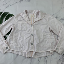 Anthropologie Chino Swing Jacket Size M Light Pastel Pink Button Front Loose Fit - £22.28 GBP