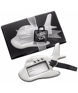 New LOT Of 3 KATE ASPEN Chrome Airplane LUGGAGE TAGS In Gift Boxes FREE ... - £10.67 GBP