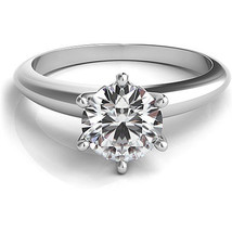 Heart &amp; Arrow Forever One DEF VVS2 2 Carat ct Moissanite Wedding Ring White Gold - £1,004.45 GBP
