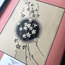 c1920-1940 Marie Szach Original Ink Textile Design Framed Drawing 12.5x1... - £236.23 GBP