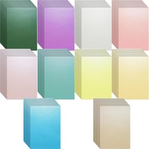 Yeaqee 100 Sheets Shimmer Cardstock Metallic Cardstock Paper 8.5 X 11, 10 Colors - £24.54 GBP