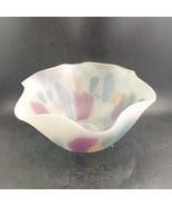 Rueven Art Nouveau Glass Bowl Frosted Satin, Hand-Painted Pastels, 10&quot;x5... - €24,11 EUR