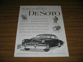 1951 Print Ad &#39;51 DeSoto Custom 4-Door Car Chrysler More Head Room - £10.13 GBP