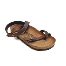 Birkenstock Yara Cork Footbed Habana Oiled Leather Ankle Strap Sandals W... - $121.17