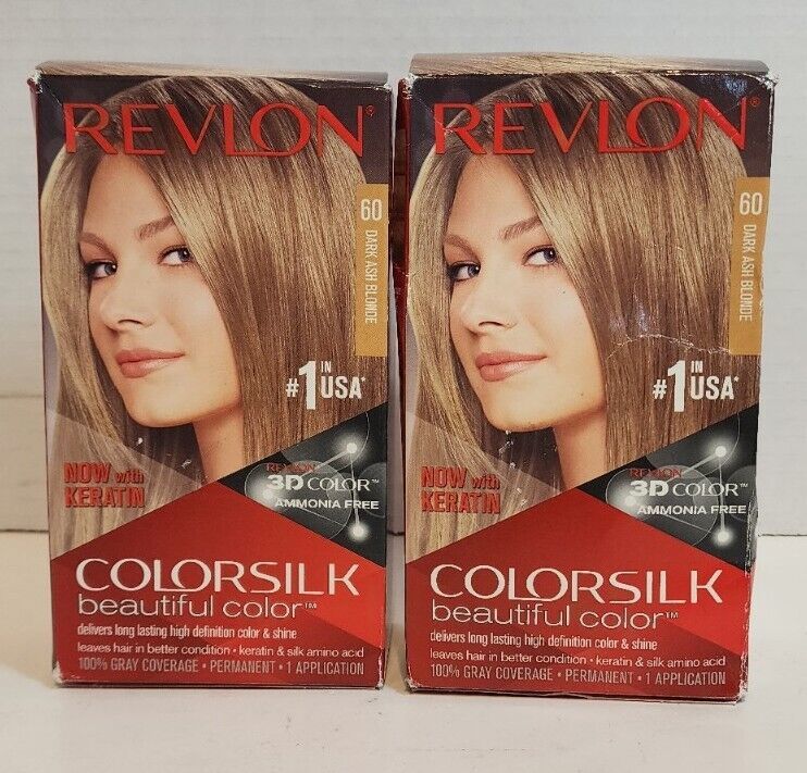 Primary image for 2 Revlon ColorSilk Beautiful Color Permanent Hair Color #60 DARK ASH BLONDE