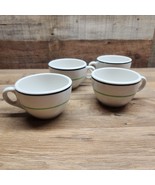Iroquois Syracuse China Restaurant Ware Black/Green Stripe Coffee Cups S... - $30.04 CAD