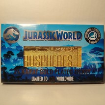 Jurassic World Gyrosphere Ticket Replica Official 24k Gold Plated Ingot Figurine - £22.42 GBP