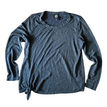 Bobeau Lightweight Semi-Sheer Long-Sleeve Top Scoop-Neck Gray Sz. M - $276.80 MXN