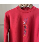 Vintage 90s Mickey &amp; Co Disney Embroidered Crewneck Sweatshirt Red L - $39.95 CAD