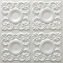 Dundee Deco Modern Shapes Pearl White Glue Up, PVC 3D Decorative Ceiling Panel,  - £15.65 GBP+