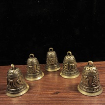 Buy 1 Get 5 pics, Vintage Indian Brass Bells, Rustic Chime VTG Jingle Bell - £8.68 GBP