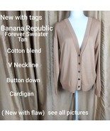 New With Tag Banana Republic Tan Forever Sweater V Neckline Cardigan Size M - £22.01 GBP