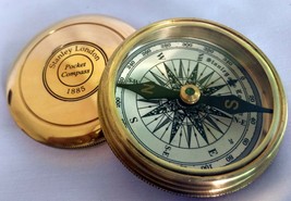 Halloween Brass Poem Stanley London 1885 Compass Nautical Pocket Compass - £12.29 GBP