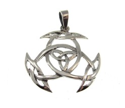 Handcrafted Solid 925 Sterling Silver Celtic Trinity Knot Triquetra Pendant - £15.24 GBP