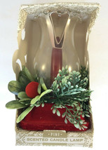 Vintage Victoria scented Christmas Candle with glass Hurricane New  - £14.87 GBP