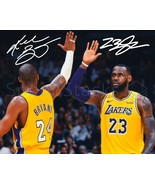 Kobe Bryant LeBron James Signed 8x10 Glossy Photo Autographed RP Signature Photo - £13.29 GBP