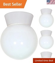 Elegant Ceiling/Porch Light with White Glass Globe - Durable &amp; Stylish D... - $41.50