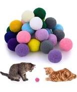 Large Cat Toy Balls, Soft Cat Balls 1Inch Kitten Pom Poms Ball Cat Play ... - $10.99