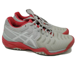 Asics Gel Resolution 7 Tennis Shoes Gray And Pink Womens Size 7 F751Y - £37.93 GBP