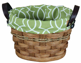 Fruit Basket - Amish Hand Woven Display Basket With Leather Handles Usa Handmade - £44.15 GBP+