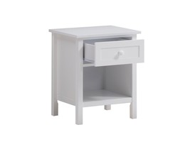 Nightstand with 1 Drawer and Bottom Shelf White - £158.81 GBP