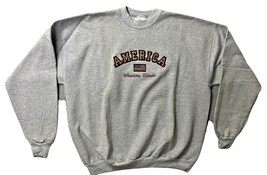 Hanes USA Womens Sweatshirt America 2XL Crewneck American Flag Patriotic - £18.22 GBP