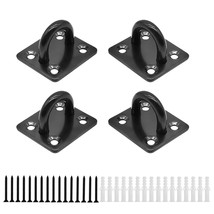 4 Pcs M6 Oblong Pad Eye Plates Black,304 Stainless Steel Marine Hardware Staple  - £11.79 GBP