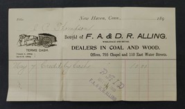 1890 antique FA &amp; DR ALLING new have ct BILLHEAD dealers coal wood - £54.49 GBP
