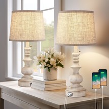 Table Lamps For Bedrooms Set Of 2 Farmhouse Bedside Lamps For Nightstand With Us - £87.86 GBP