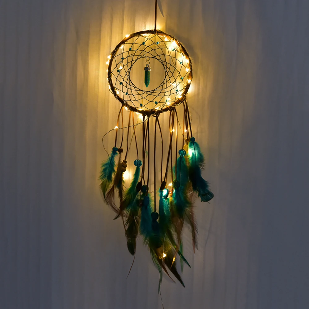 Wind Chimes Handmade Indian Dream Catcher Net with Feathers Wall Hanging Dreamca - £132.37 GBP