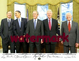 GEORGE HW &amp; W BUSH BARACK OBAMA BILL CLINTON JIMMY CARTER SIGNED PUBLICI... - $8.90