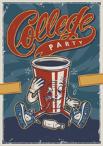 &quot;Retro College Party Wall Art | Vintage 80s 90s Dorm Room Decor &quot; - £5.52 GBP