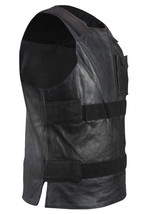 Men&#39;s Cowhide Leather Bike Apparel Bullet Proof Replica Motorcycle Vest - £38.54 GBP+