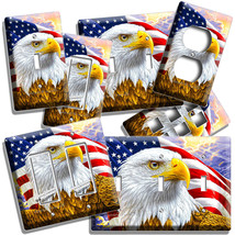 American Patriot Bald Eagle Flag Light Switch Outlet Wall Plate Room Home Decor - £8.59 GBP+