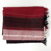 Red, Black, White Linen Scarf 22&quot;w x 74&quot;L - $23.74