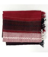 Red, Black, White Linen Scarf 22&quot;w x 74&quot;L - $23.74