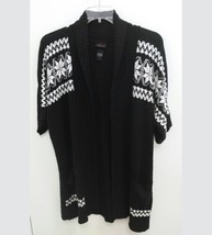 Torrid Womens Plus 2X Sweater Cardigan Black White Dolman Sleeves Pockets P14 - £19.65 GBP